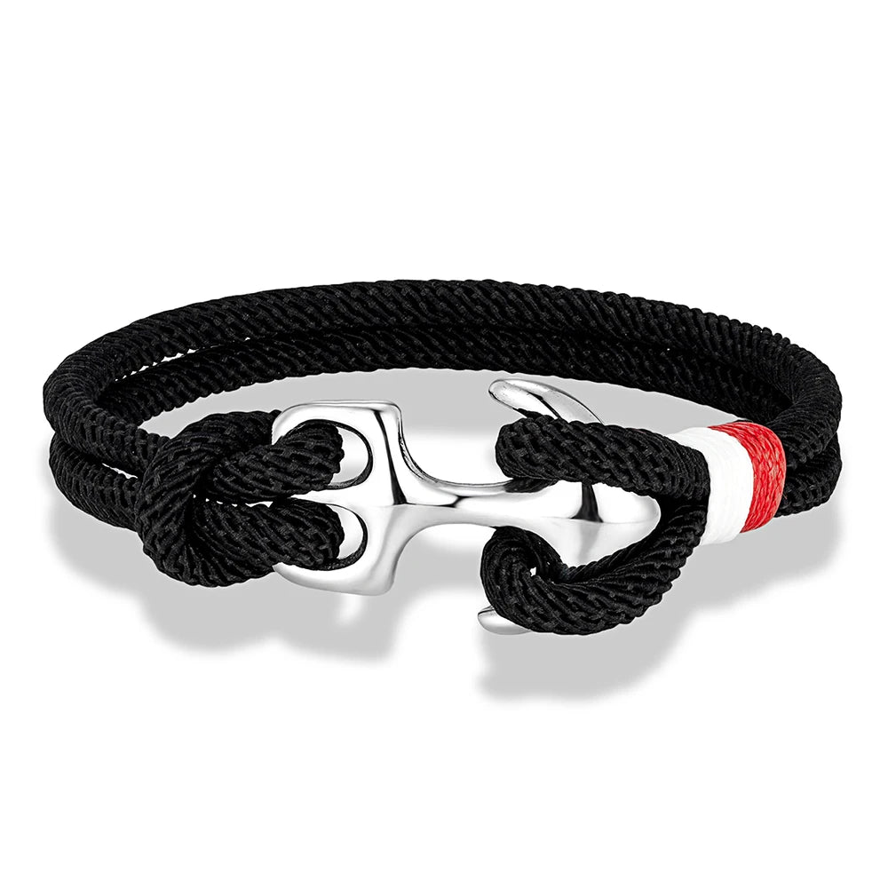 Nautical Survival Bracelet Dual Rope with Stainless Steel Anchor