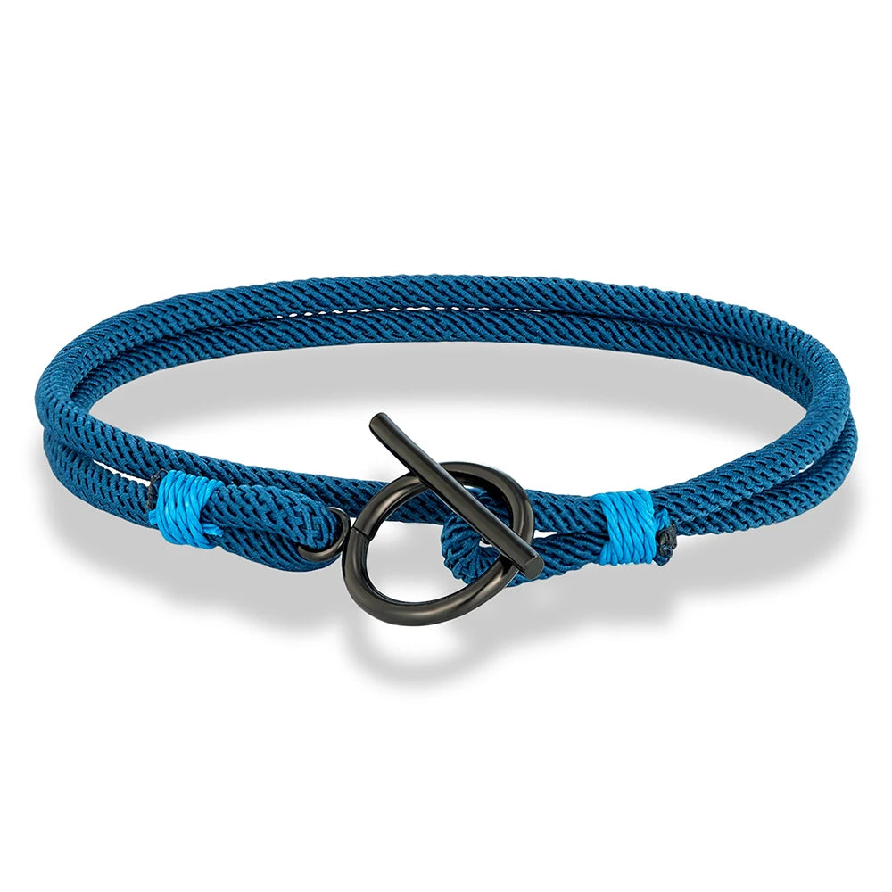 Stylish Rope Bracelet Nautical Design with Stainless Steel OT Buckle