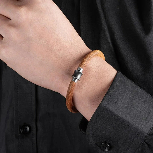 Refined Drive Minimalist Leather Bracelet for Him deideas