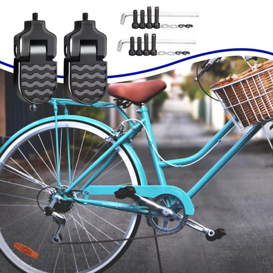 Folding rear pedals for bicycles Aluminum alloy non-slip footrests with quick release deideas