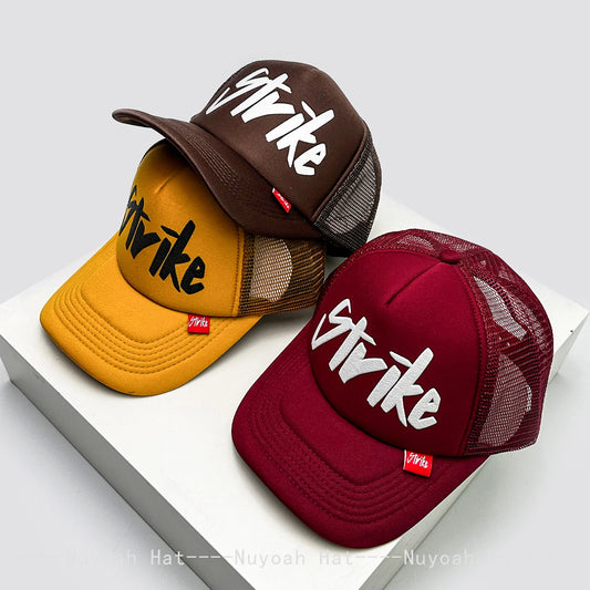 Strike Printed Letter Trucker Cap, Unisex