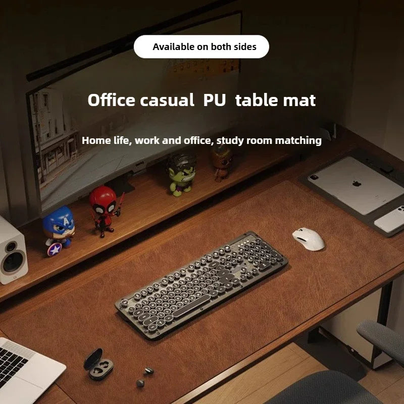 Retro Large Mouse Pad – Waterproof, Non-Slip PU Suede Desk Mat for Computer & Gaming