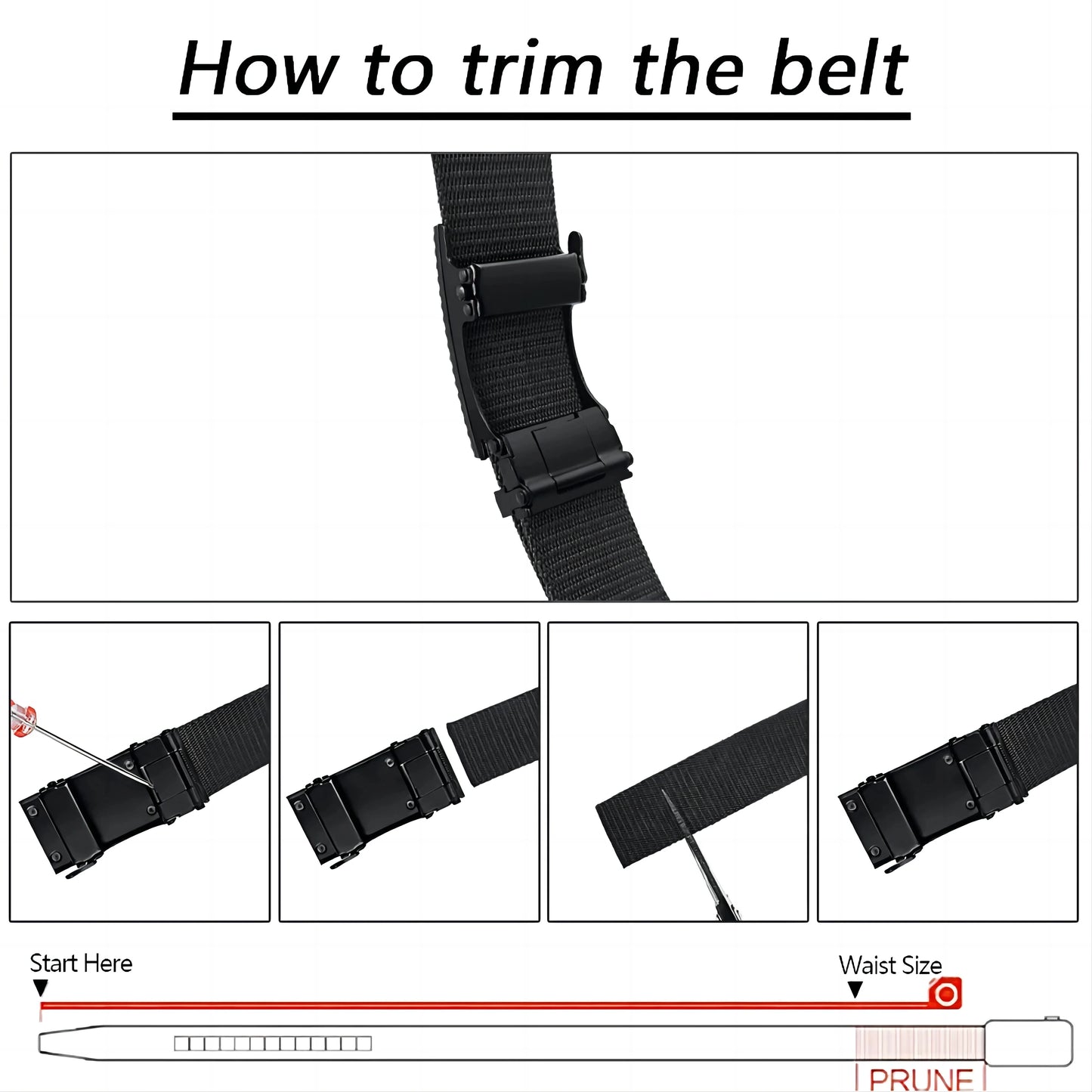 Cinturón automático para hombre con hebilla de metal y nailon, informal, para deportes al aire libre y trabajo