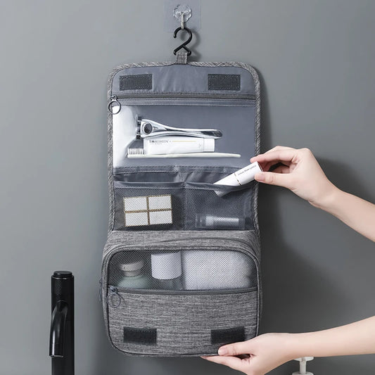 Waterproof Hanging Toiletry Bag - Oxford Fabric, 19x10x24cm, 3 Colors
