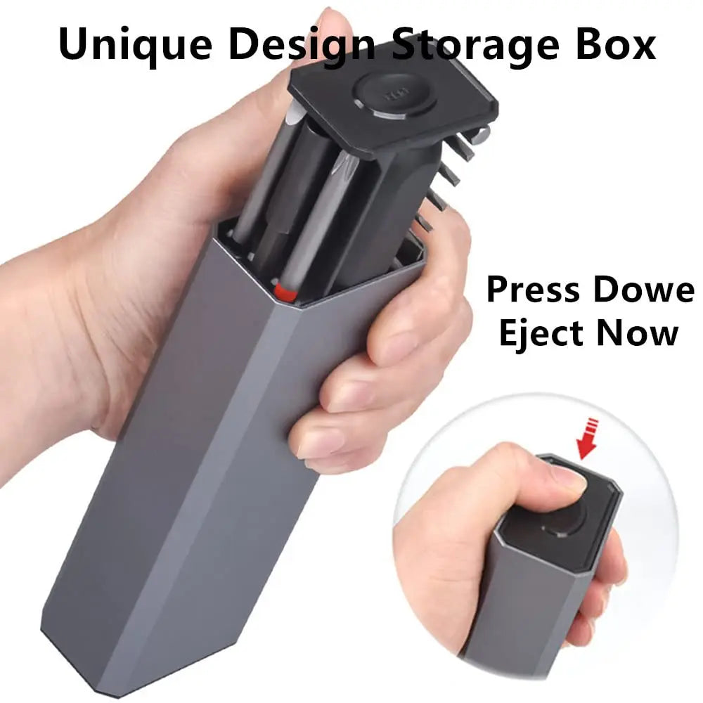 Ratchet precision screwdriver with Phillips Torx magnetic drill bit