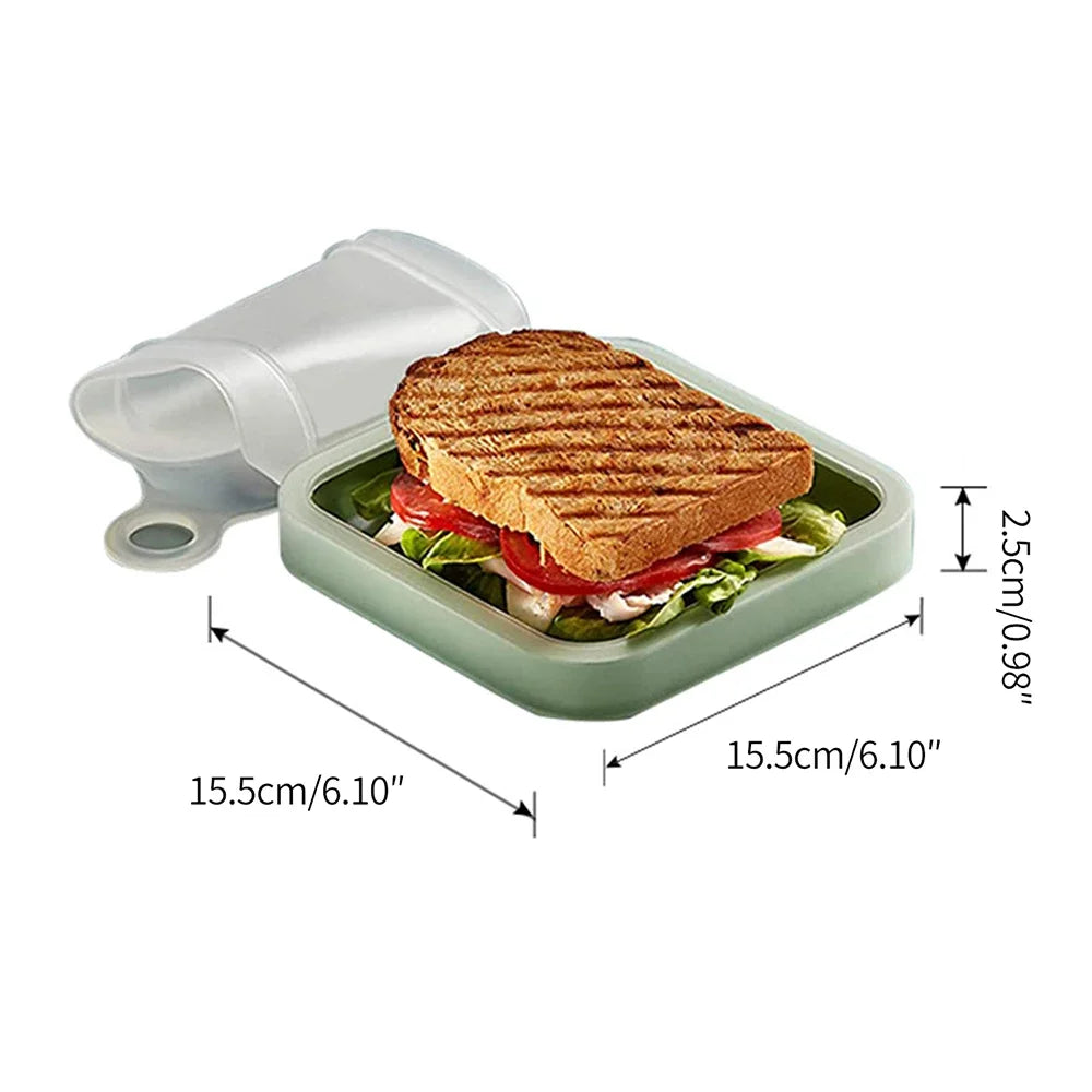Portable Silicone Lunch Box Sandwich & Snack Container