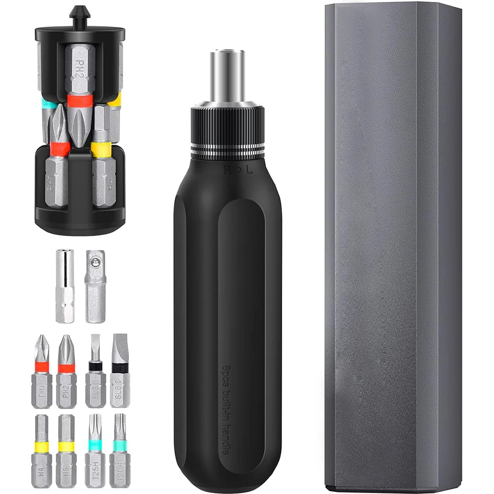 Ratchet precision screwdriver with Phillips Torx magnetic drill bit