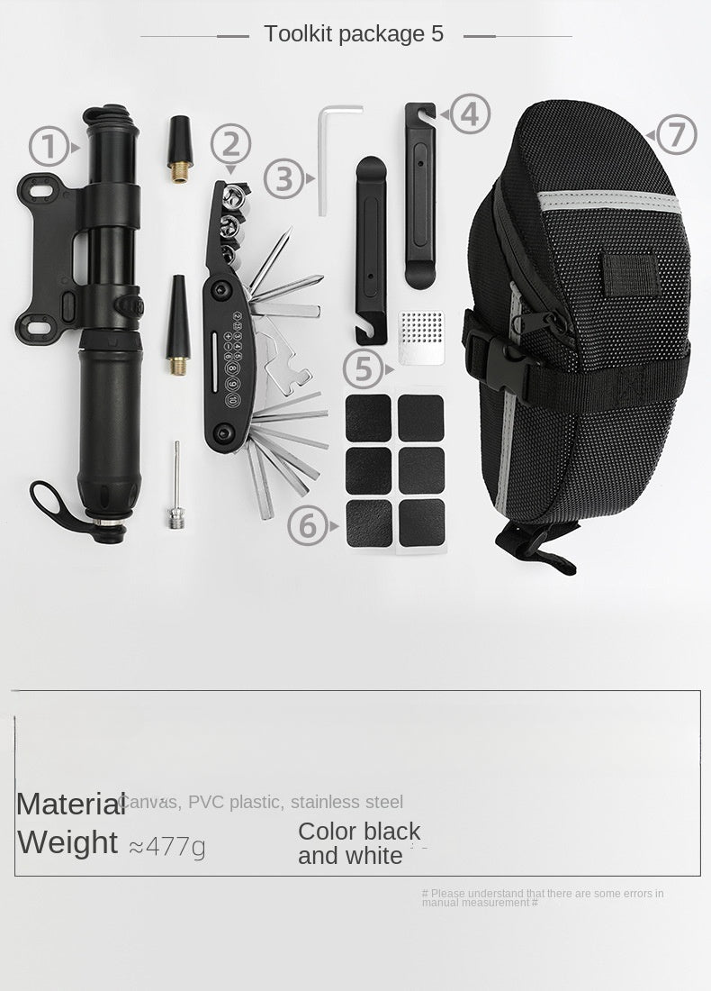 Bicycle Repair Tool Kit Pump Tire Patch Multifunctional Wrench