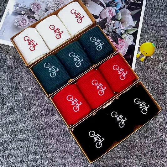 Cyclist Cotton Socks 3-Pack Gift Box – Zero Emission, Pure Style