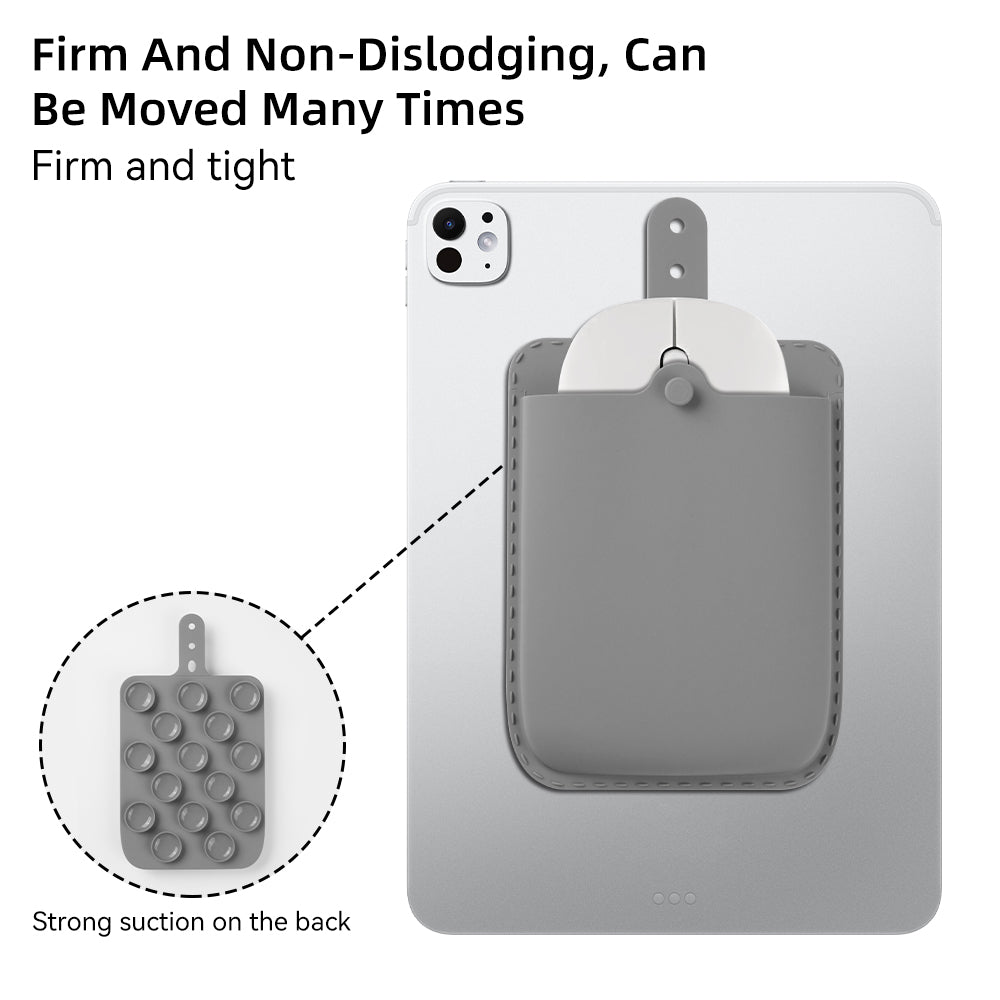 Adhesive Laptop Storage Pouch Elastic Organizer for Mouse & Accessories