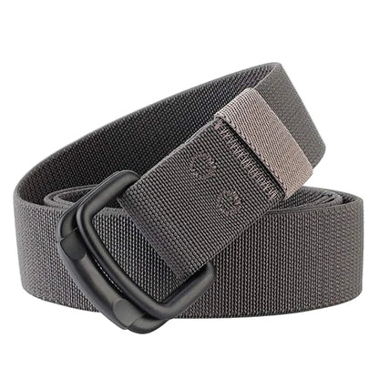 Gray belt with a black buckle on a white background, featuring the brand 'Maikun'.