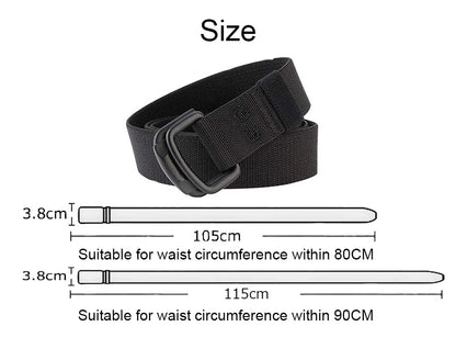 Black belt with measurement details on a white background