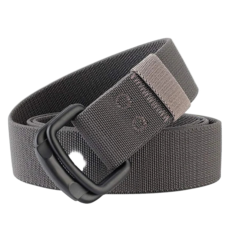 Gray belt with a black buckle on a white background, featuring the brand 'Maikun'.