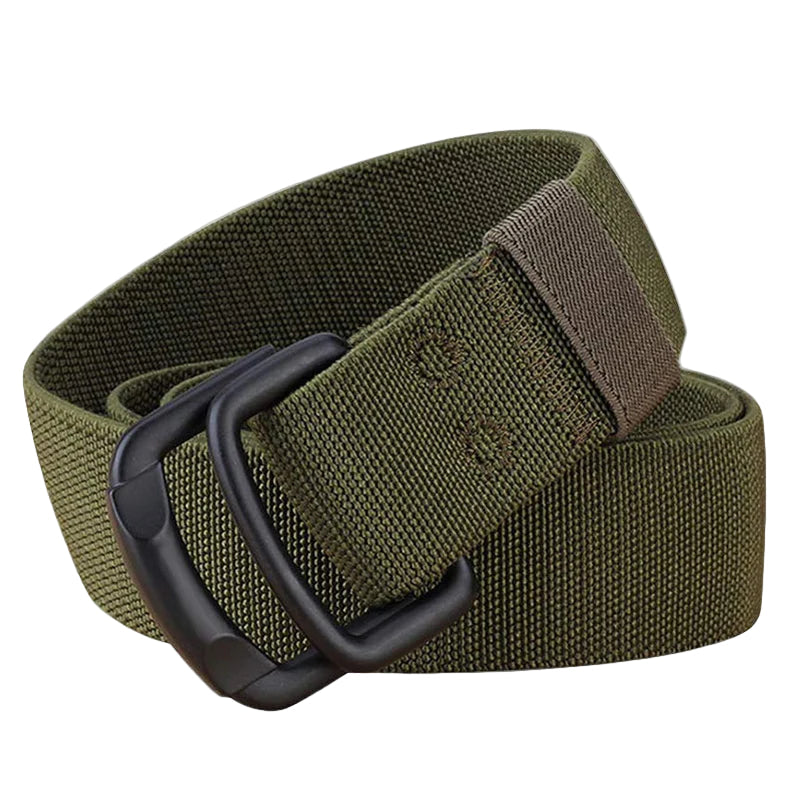 Green belt with a black buckle on a white background, featuring the brand 'Maikun'.