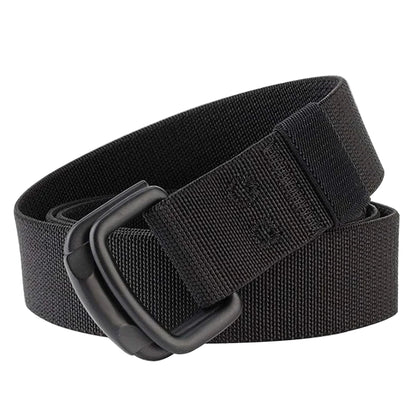 Black belt with a buckle on a white background, featuring the brand 'MaiKun'.