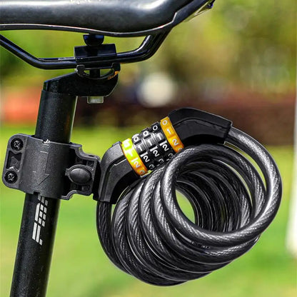 Bike Cable Lock Anti-Theft Password Security for MTB, Road, Scooter & Motorcycle