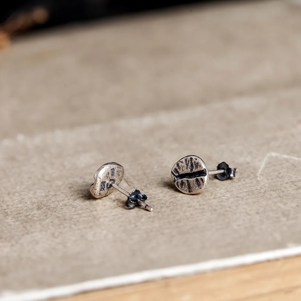 Coffee Bean Stud Earrings Punk & Vintage Style for Men & Women, Party & Wedding Jewelry