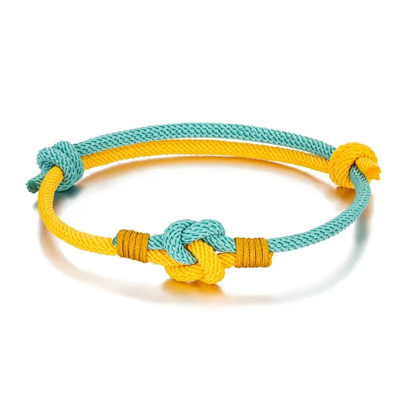 Milan Rope Bracelet - Adjustable Chinese Knot, 3mm Cotton