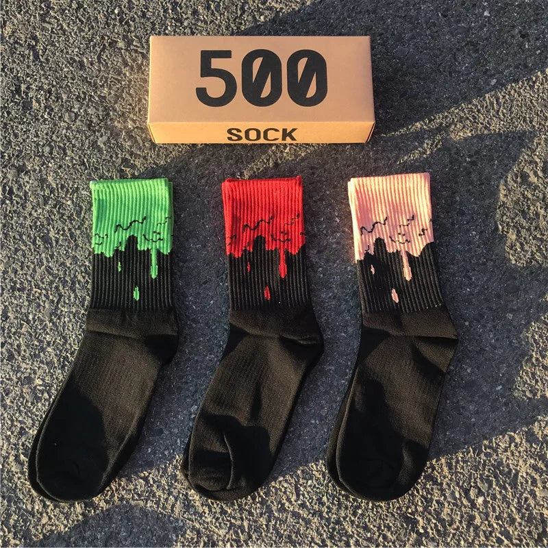 Calcetines de tripulación con costuras de colores, paquete de 3 - Algodón, EU 36-44, 5 combinaciones de colores, Unisex