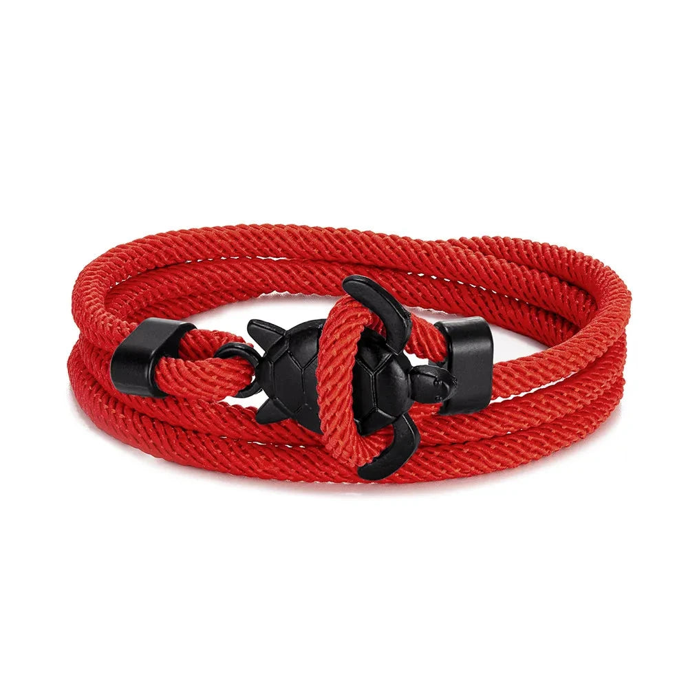 Sea Turtle Rope Bracelet  Hand-Braided Dark Blue Viking Style deideas