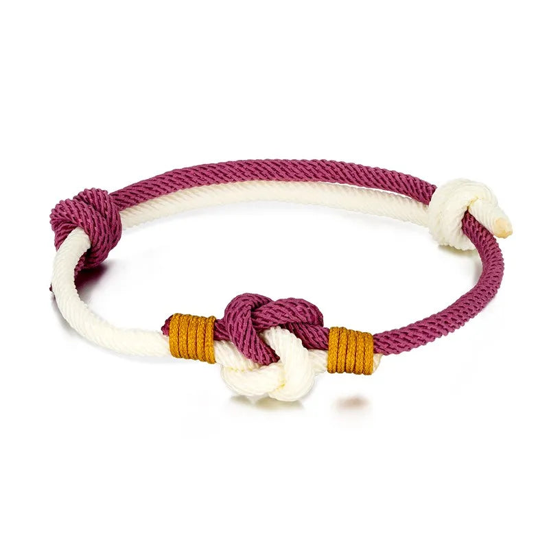 Milan Rope Bracelet - Adjustable Chinese Knot, 3mm Cotton