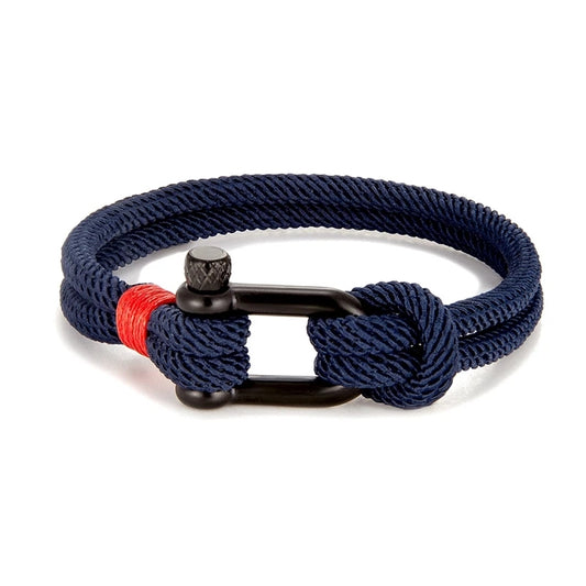 Rocamar Unisex Nautical Bracelet with Anchor and Double Gray Thread