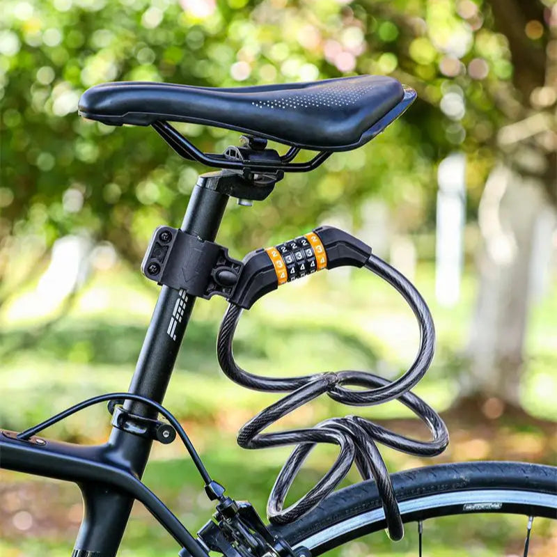 Bike Cable Lock Anti-Theft Password Security for MTB, Road, Scooter & Motorcycle