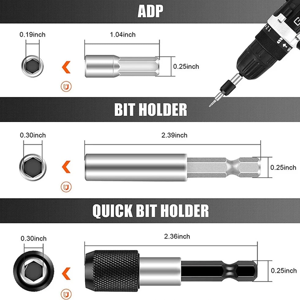 Kit de extracción de tornillos rotos con broca alargadora para todos los usos