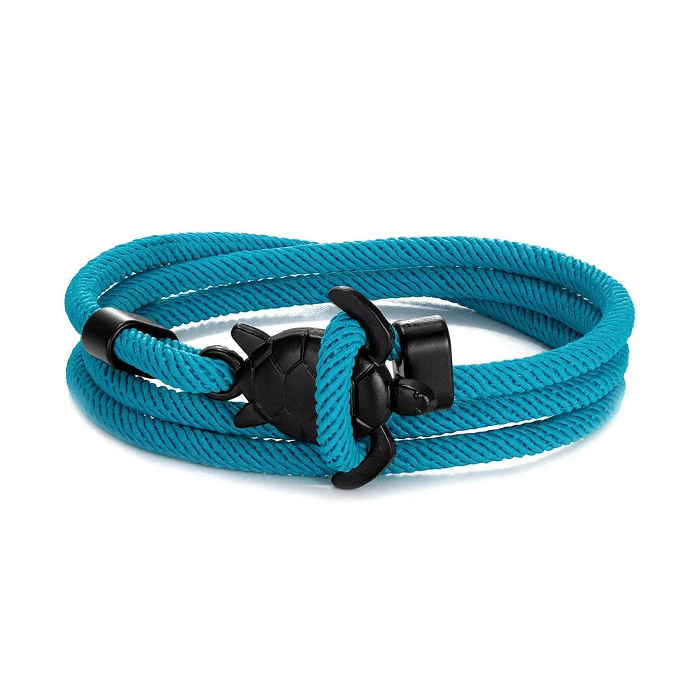 Sea Turtle Rope Bracelet  Hand-Braided Dark Blue Viking Style deideas