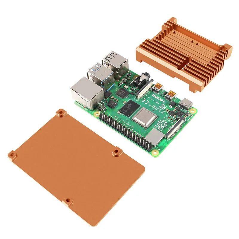 Caixa de metal para Raspberry Pi 4 B Armor Case com ventilador de resfriamento duplo Liga de alumínio Proteção contra radiação e ferrugem