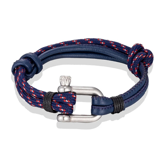 Navy Style Paracord Survival Bracelet U-Shaped Stainless Steel Shackle