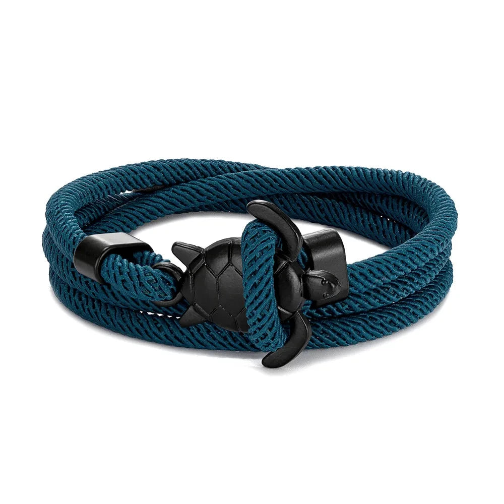 Sea Turtle Rope Bracelet  Hand-Braided Dark Blue Viking Style deideas