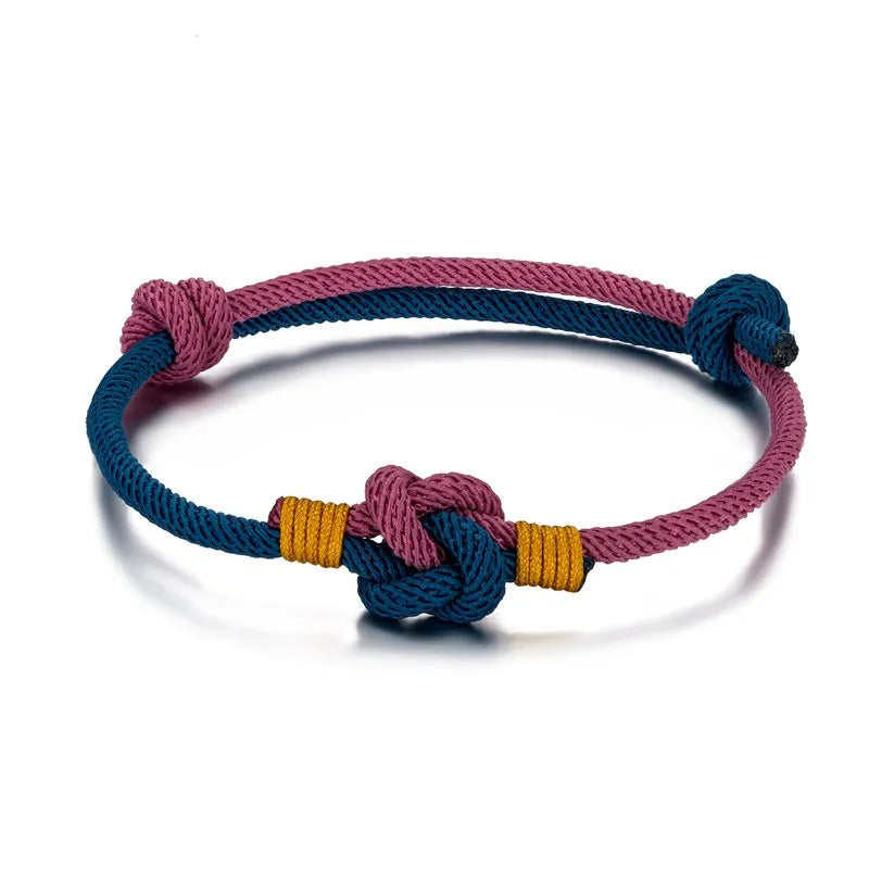 Milan Rope Bracelet - Adjustable Chinese Knot, 3mm Cotton