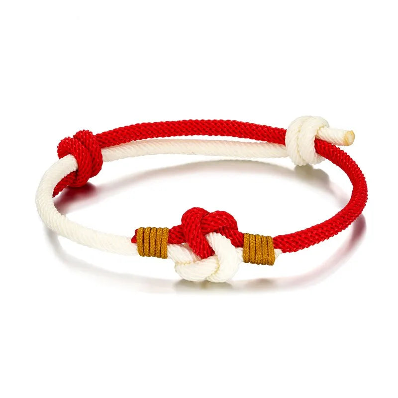 Milan Rope Bracelet - Adjustable Chinese Knot, 3mm Cotton