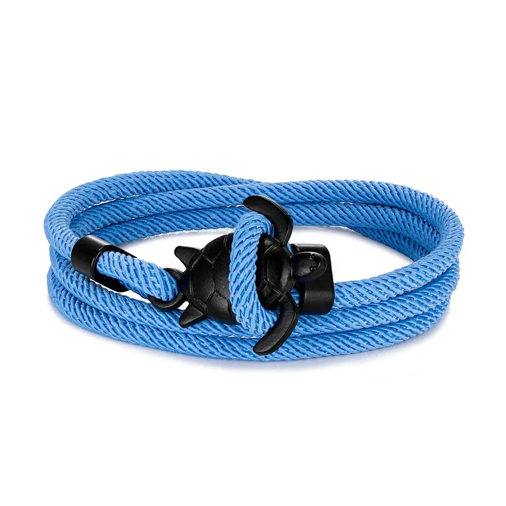 Sea Turtle Rope Bracelet  Hand-Braided Dark Blue Viking Style deideas