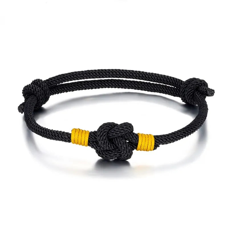 Milan Rope Bracelet - Adjustable Chinese Knot, 3mm Cotton