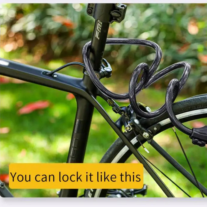 Bike Cable Lock Anti-Theft Password Security for MTB, Road, Scooter & Motorcycle