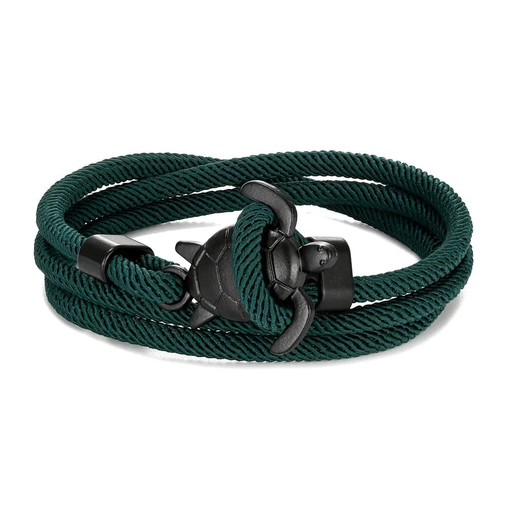 Sea Turtle Rope Bracelet  Hand-Braided Dark Blue Viking Style deideas