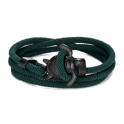 Sea Turtle Rope Bracelet  Hand-Braided Dark Blue Viking Style deideas