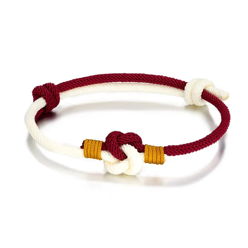Milan Rope Bracelet - Adjustable Chinese Knot, 3mm Cotton