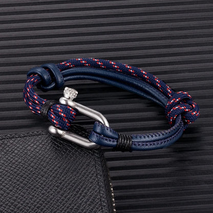 Navy Style Paracord Survival Bracelet U-Shaped Stainless Steel Shackle