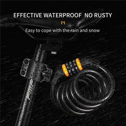 Bike Cable Lock Anti-Theft Password Security for MTB, Road, Scooter & Motorcycle