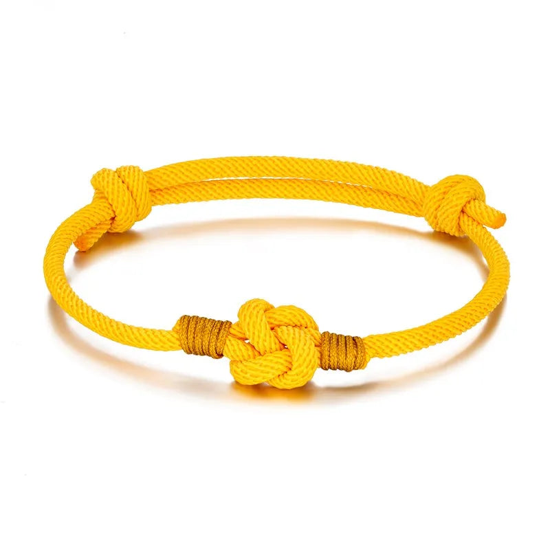 Milan Rope Bracelet - Adjustable Chinese Knot, 3mm Cotton