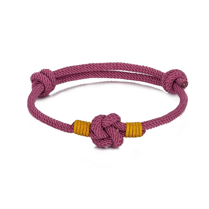 Milan Rope Bracelet - Adjustable Chinese Knot, 3mm Cotton