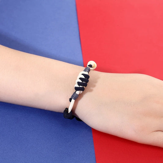 Pulsera de parejas de cuerda milanesa, pulsera de distancia ajustable