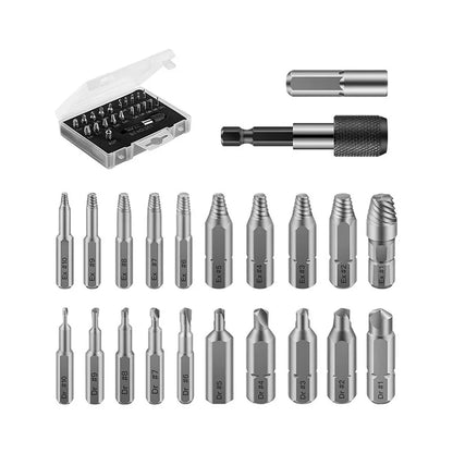 Damaged screw extractor, bit set, screwdriver extractor, bolt disassembly