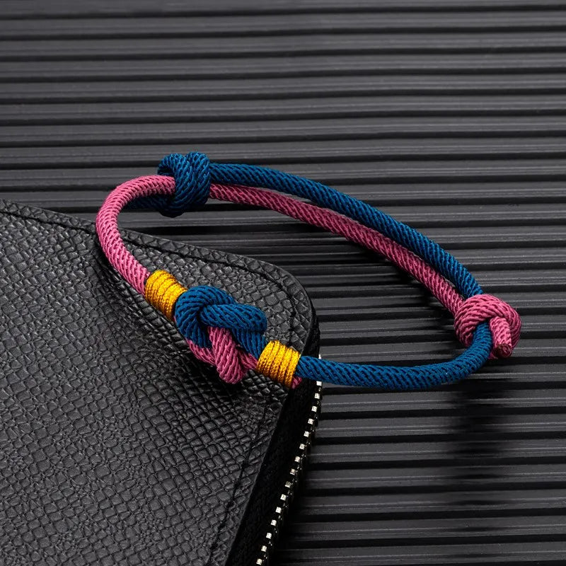 Milan Rope Bracelet - Adjustable Chinese Knot, 3mm Cotton