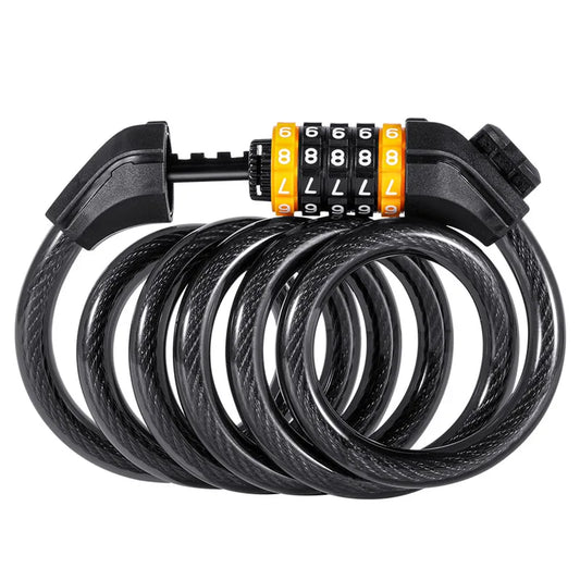 Bike Cable Lock Anti-Theft Password Security for MTB, Road, Scooter & Motorcycle