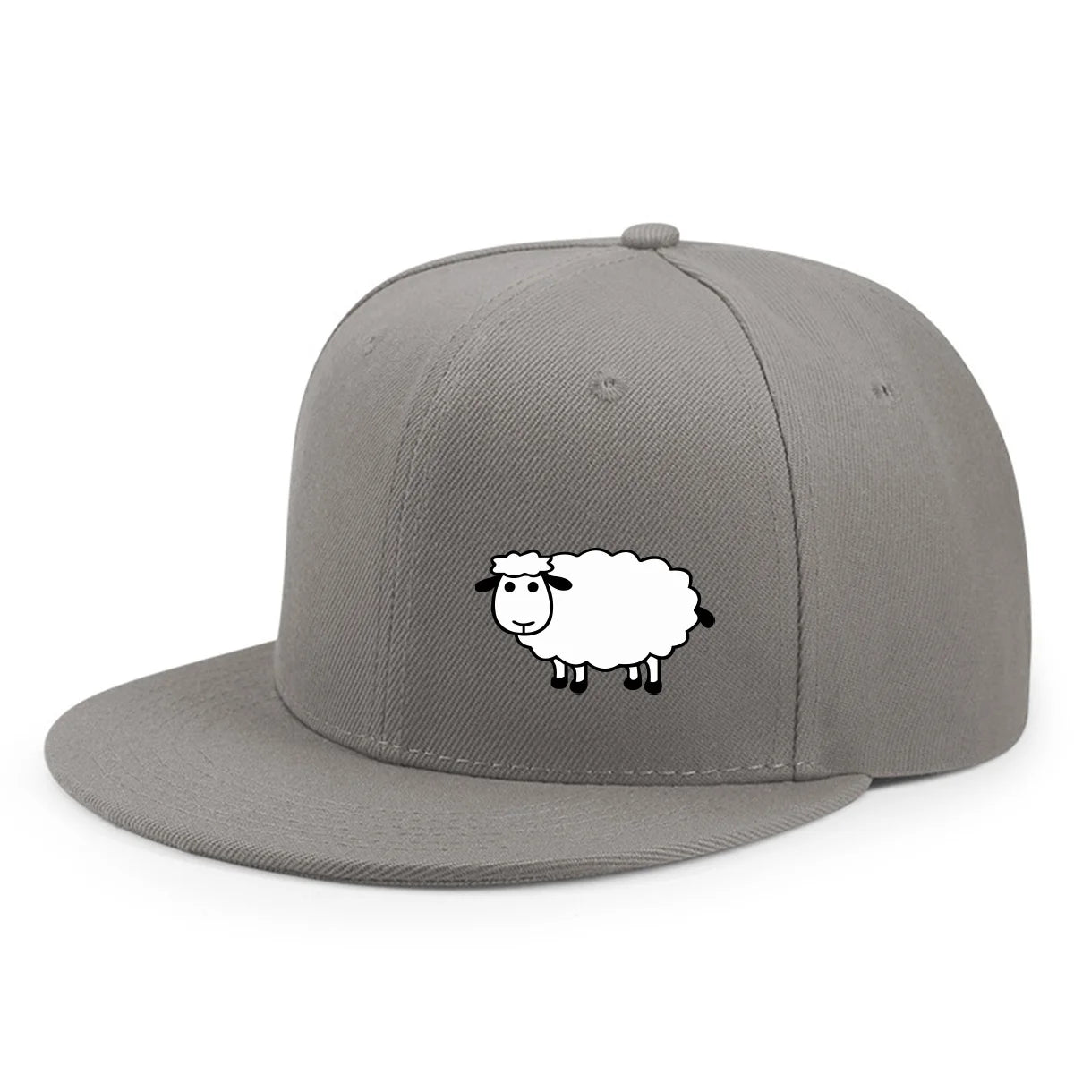 Sheep Pattern Baseball Cap - Adjustable Flat Brim Unisex Street Style Hat