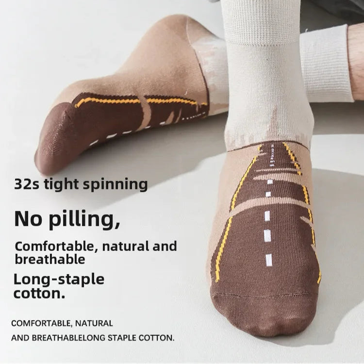 Adventure Ready Cotton Socks Breathable, Anti-Odor, Unisex Mid-Calf Style for Walking, Cycling & Riding